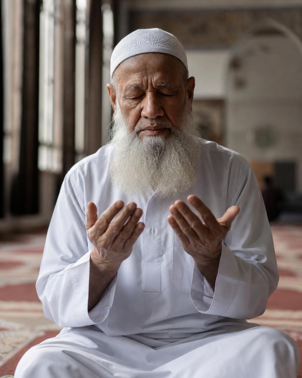 A young worshipper making du'a