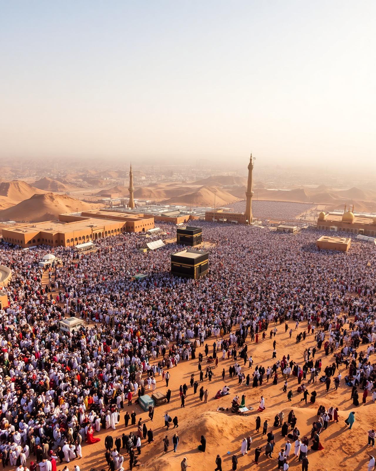 Pilgrims gathered on the plain of Arafat